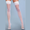 Бинария белые капроновые чулки с силиконовыми