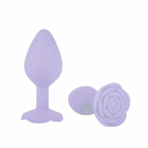 Роуз S сиреневая анальная пробка силиконовая