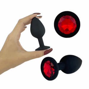 Анни S анальная пробка силиконовая красный камень